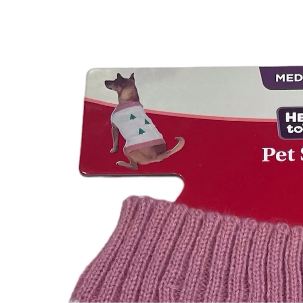 2 NEW Pet Dog Christmas Sweaters Medium Christmas Trees And Fa La La La La